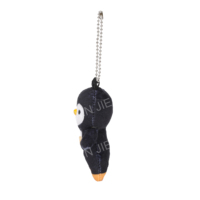 Vente en gros de breloques pour sacs en peluche pingouin noir personnalisées, miniatures, de dessin animé