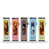 Briquet à flamme bleue personnalisé, style moderne, accessoire de poche, briquet coupe-vent