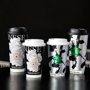 Custom Print Luxury Disposable 16oz Specialty <strong>Paper</strong> Colorful Coffee <strong>Cups</strong> Gold Double Wall <strong>Paper</strong> <strong>Cups</strong> with Lid - Product Image 3