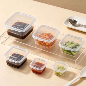 Envase Cuadrado Transparente Reciclable en Stock para Fiestas y Picnics, Envase Pequeño para Condimentos, Yogur, Salsas, etc. - Product Image 2