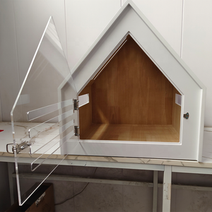 Hochwertiges Katzen- und Hundehaus aus Holz, Langlebige Hütte mit Tierbett für kleine und mittelgroße Haustiere - Product Image 5