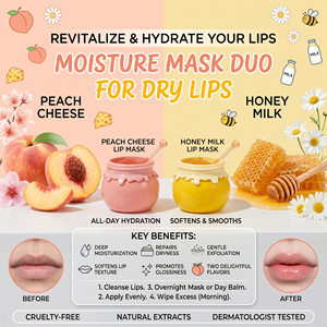 Baume à lèvres bio réparateur et teinté, <span class=keywords><strong>masque</strong></span> éclaircissant à la pêche et au <span class=keywords><strong>miel</strong></span>, dans un joli emballage pour maquillage quotidien OEM ODM - Product Image 6