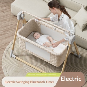 Cuna Eléctrica Multifuncional para Bebé, Plegable, de Tela de Felpa, Horizontal, Silla Mecedora, Cesta para Dormir Inteligente y Relajante para Recién Nacidos - Product Image 5