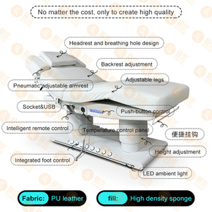 Luxe professionele massagetafel voor esthetische spa's, houten onderstel, groot, elektrisch verwarmd, verstelbare hoogte, massagetafelbed - Product Image 5