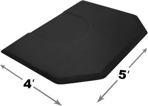 5 Ft. X 4 Ft. Salon &amp; <strong>Barber</strong> Shop <strong>Chair</strong> Anti-Fatigue <strong>Mat</strong> - Black Hexagon - 1 In. Thick