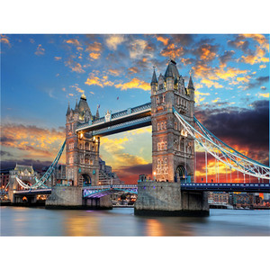 El puente de la torre de diamantes pintura arte puente de Londres pintura al óleo DIY taladro completo pared arte paisaje casa de moda decoración de - Product Image 1