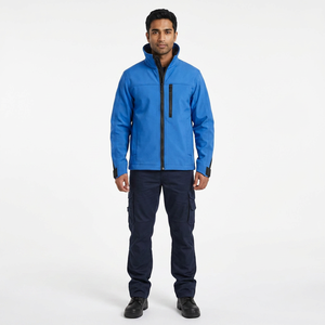 Veste softshell décontractée pour homme, col montant, 100% coton, plusieurs couleurs, capuche, fermeture éclair avant, imperméable, confortable, automne - Product Image 1