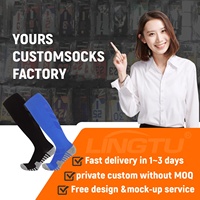 Échantillon gratuit Chaussettes de football à compression Chaussettes de football longues Chaussettes de football longues Chaussettes à poignée pour hommes Calcetines personnalisées Meias