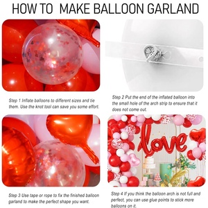 Set di Palloncini in Lattice Rossi e Rosa per Decorazioni di Matrimoni e <span class=keywords><strong>San</strong></span> Valentino, Kit per Arco e Ghirlanda di Palloncini - Product Image 2