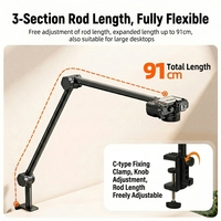 Support de caméra de bureau pliable en alliage d'aluminium, bras articulé réglable, support de caméra rotatif à 360° pour photographie et vidéo, 1/4"