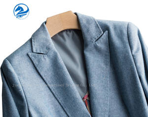 Femminile del rivestimento del vestito di luce <span class=keywords><strong>blu</strong></span> di lino giacca sportiva delle donne - Product Image 2