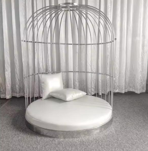 Çeşitli şekiller ve renkler ile düğün süslemeleri için özelleştirilmiş paslanmaz çelik düğün kuş kafesi salıncak kanepe - Product Image 6