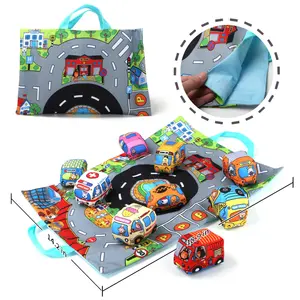 2 In 1 Speelgoed Opbergtas Transportmat 9 Stuks Baby Speelgoed Doek Zachte Gevulde Auto 'S Doek Educatief Speelgoed