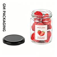 Groothandel Honing Jam Gelei Augurkensaus Opslag Keuken Gebruik 240ml Ronde Glazen Voedselpot Lege Transparante Verpakking Met Metalen Deksel