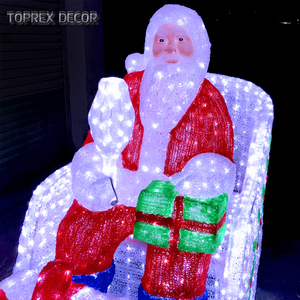 Toprex Kerst Grand traîneau à renne en cristal acrylique LED avec lumière RVB rouge jaune violet IP65 <span class=keywords><strong>pour</strong></span> Noël en plein air - Product Image 6