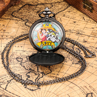 Reloj de Bolsillo Negro con Movimiento de Cuarzo, Diseño de Anime Monkey D. Luffy Sunny Go, para Estudiantes, como Regalo Promocional
