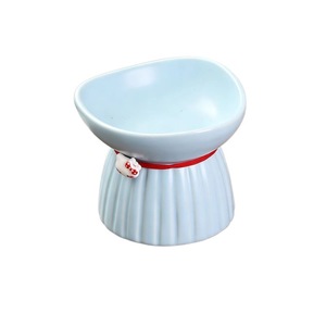 Bol surélevé en céramique rose antidérapant facile à nettoyer pour chats - Product Image 5