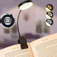 Slingifts Reading Light with Magnifying Glass Clip on Book Light 2 in 1 Magnifying Dimmable Brightness Flexible Gooseneck MGTU