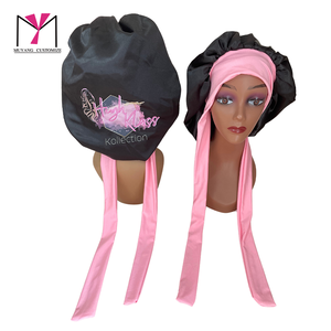 2024 mới phổ biến lụa rộng vành mũ ngủ, satin Ribbon Vòng cap, mũ tắm, vẻ đẹp và tóc quảng cáo cap - Product Image 6
