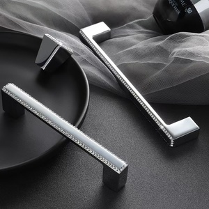 Poignée de meuble en alliage de zinc massif, finition cristal, couleur or, pour armoire, et boutons de tiroir chromés noirs – Offre Spéciale - Product Image 3