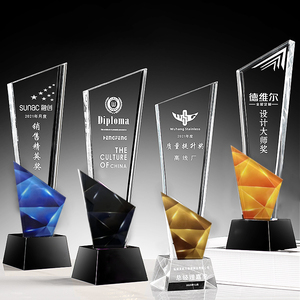 Thanh lịch tinh thể trong suốt Trophy giải thưởng mảng bám sản xuất in màu kỹ thuật UV in ấn cho triển lãm thương mại Quà Tặng - Product Image 1