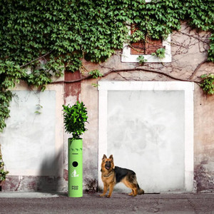Poubelle ronde verte en colonne pour usine, avec pot de <span class=keywords><strong>fleurs</strong></span>, personnalisation possible, poubelle pour animaux de compagnie, poubelle pour déchets de rue - Product Image 6