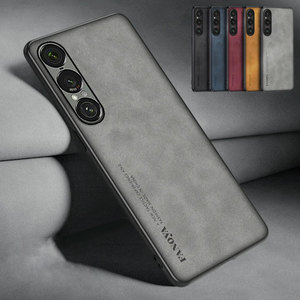 Pour <span class=keywords><strong>Sony</strong></span> <span class=keywords><strong>Xperia</strong></span> 1 VII étui en cuir d'agneau PU couverture de téléphone en Silicone mat pour <span class=keywords><strong>Xperia</strong></span> 1 VI 5 <span class=keywords><strong>IV</strong></span> <span class=keywords><strong>10</strong></span> V cadre souple coque arrière - Product Image 1