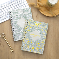 Carnet personnalisé A5 à spirale, couverture rigide, feuilles mobiles, journal à feuille dorée, agenda quotidien non daté