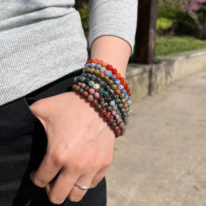 Bracelet de perles colorées de 6mm bracelet en cristal de pierre naturelle bijoux faits à la main pour les femmes - Product Image 3