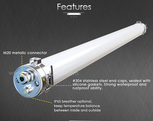 Ip69 không thấm nước 1200 mét tri-proof LED ánh sáng lịch thi đấu với cảm biến chuyển động khẩn cấp nhựa Batten đèn cho kho sử dụng - Product Image 4