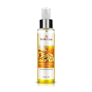 Nettoyant visage au bois de santal et au curcuma 200 ml, nettoyant facial à base de plantes pour un nettoyage en profondeur, éclaircissant et purifiant, au meilleur prix - Product Image 1