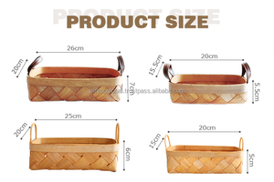 Panier à chips en rotin jetable à double poignée, style Japandi, design rectangulaire, capacité de 1 à 3 L, conservation de la fraîcheur pour - Product Image 4