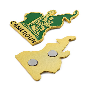 Regalos de Viaje, Imán Personalizado para Refrigerador, Metal, Aleación de Zinc, Esmalte, Chapado en Oro, Diseño 3D del Mapa de Camerún, <span class=keywords><strong>Imanes</strong></span> para Refrigerador - Product Image 2