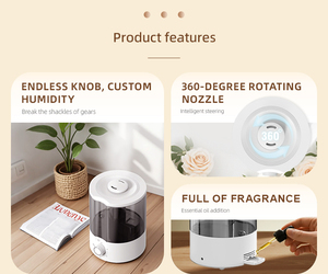 2.5L Xách Tay Mát Sương Siêu Âm Máy Tính Để Bàn Nhỏ Độ Ẩm Nhựa Hương Liệu Máy Tạo Độ Ẩm Không Khí Cho Nhà Phòng Ngủ Phòng Bé - Product Image 3