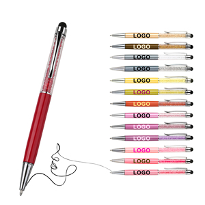 Penna a sfera in metallo con diamante rotto 2 in 1 all'ingrosso con Logo personalizzato personalizzato per la produzione di cancelleria Mobile - Product Image 1