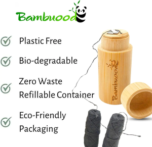 Filo Interdentale Ecologico all'Ingrosso in Rotolo di Seta Biodegradabile con Tubo in Carbone di Bambù e Nylon Candelilla per la Pulizia dei Denti - Product Image 2