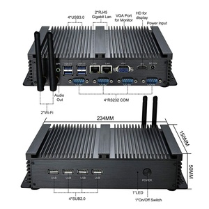 Mini PC industriel sans ventilateur avec Core I3 5005U I5 4200U I7 4500U DDR3L 8 Go <span class=keywords><strong>de</strong></span> <span class=keywords><strong>RAM</strong></span> 2Lan <span class=keywords><strong>6</strong></span> COM 4K HD Ordinateur industriel robuste - Product Image 4