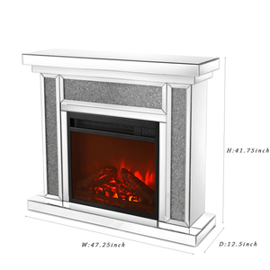 Cheminée électrique en miroir de 47 pouces, cheminée, cheminée, cheminée, chauffage autoportant, boîte à feu avec flamme 3d - Product Image 3