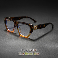 Montures de lunettes de lecture anti-lumière bleue de haute qualité, surdimensionnées, carrées, style influenceur, avec blocs de couleur larges et tendance