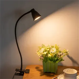 5W 3 modalità colore 10 luminosità Dimmer lampade da tavolo e lampada da lettura Clip a collo di cigno flessibile a 360 gradi sulla lampada da lettura sul comodino