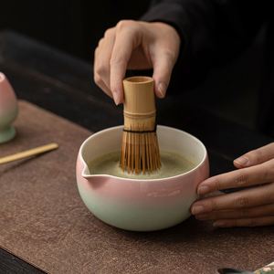 Juego de Té Matcha de Bambú Personalizado al por Mayor, con Batidor de Cerámica, Tazón, Cuchara, Taza de Porcelana, Batidor de Bambú Personalizado con Caja de Regalo - Product Image 1