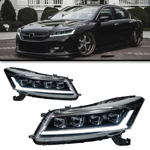 Conjunto de Faros Delanteros Modificados para Accord Octava Generación 2008-2012, Full LED de Cuatro Lentes, 12V, Nueva Luz Direccional Fluida - Product Image 2
