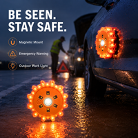Kit de 3 feux de signalisation LED HB-362 à synchronisation automatique, en ABS/PC, avec 3 piles AAA, feux d'avertissement d'urgence, modes de clignotement à contrôle groupé, fixation magnétique