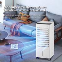 Enfriador de Aire Evaporativo Portátil de 3 Velocidades con Temporizador de 15 Horas 90 °   Refrigeración por Cristales de Hielo Oscilantes para Hogar, Oficina y Exteriores