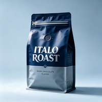 Pochette à café refermable mate de qualité alimentaire |   Sac refermable à fond plat personnalisable pour café, fraîcheur longue durée