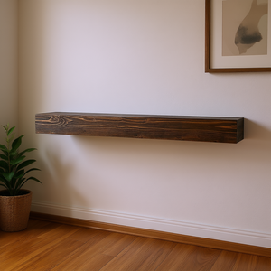 Estante Flotante de Madera Rústica Marrón de 48 Pulgadas para Decoración de Pared en Sala de Estar - Product Image 2