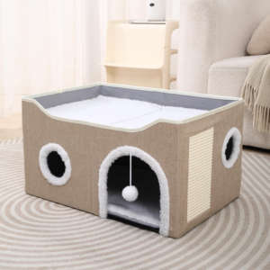 <span class=keywords><strong>Lit</strong></span> <span class=keywords><strong>tipi</strong></span> chat moderne portable <span class=keywords><strong>avec</strong></span> plusieurs niveaux ensemble de meubles de chat pliables en tissu pour usage domestique pour les meubles de salon - Product Image 6