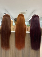 Perruque en cheveux naturels vietnamiens bruts, ondulée, couleur 613 Honey Brown, avec dentelle frontale 5x5 complète, densité 200, pour femmes noires