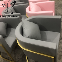 Offre Spéciale chaise de salle à manger Design moderne chaise en métal chaise à ongles rose pour Salon de beauté