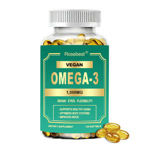 Gélules végétaliennes Oméga-3 à marque privée 1000mg Huile d'algues et de lin <span class=keywords><strong>DHA</strong></span> EPA <span class=keywords><strong>ALA</strong></span> avec D3 K2 CoQ10 – Complément pour le soutien du cerveau, des yeux et des os - Product Image 1
